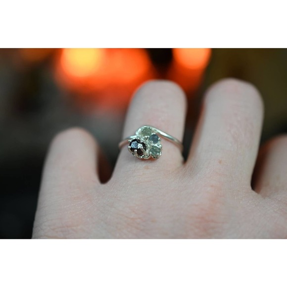 Garnet and Sapphire engagement ring, Rings for women raw stone ethically…